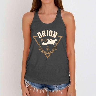 P3 Orion Antisubmarine Warfare Naval Patrol Aircraft Women's Knotted Racerback Tank