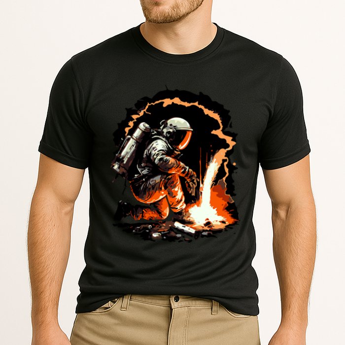 Parody Of Astronaut Becoming A Welder In Space Performance Shirt