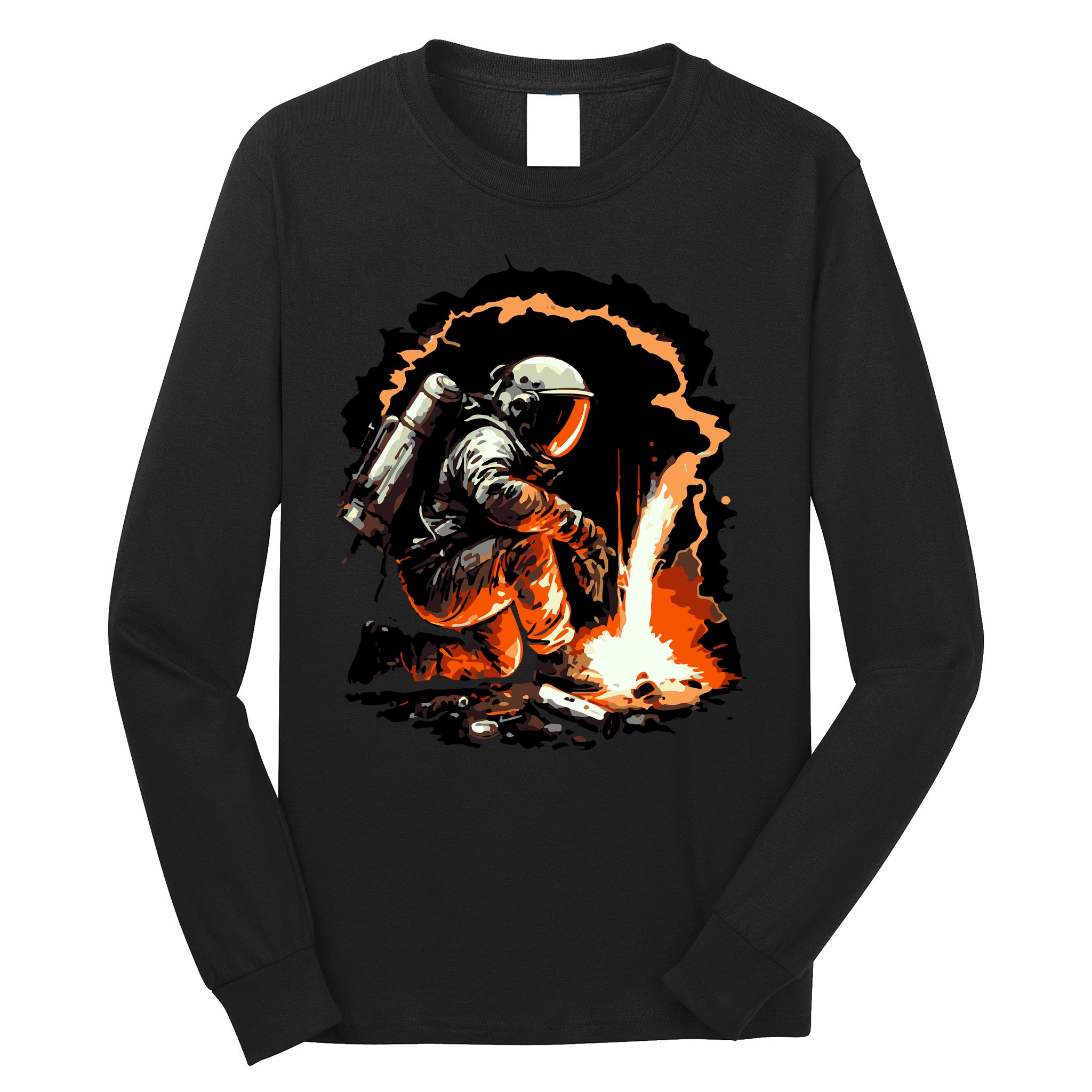 Parody Of Astronaut Becoming A Welder In Space Long Sleeve Shirt