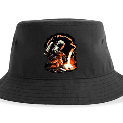 Parody Of Astronaut Becoming A Welder In Space Sustainable Bucket Hat