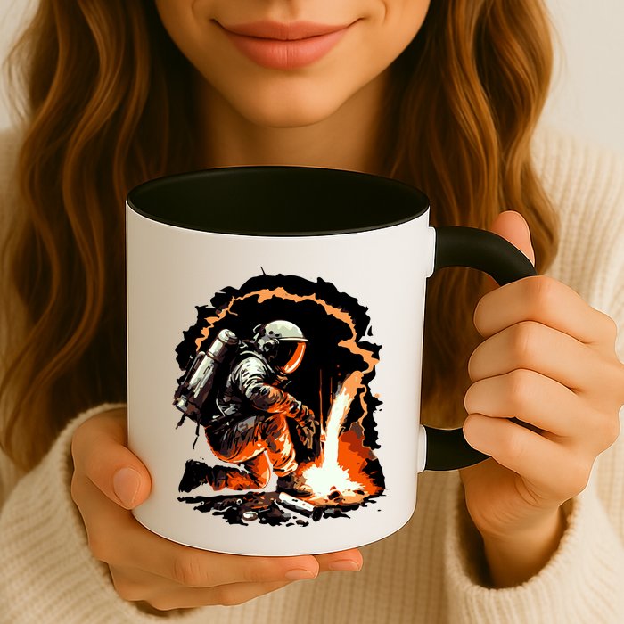 Parody Of Astronaut Becoming A Welder In Space Mug