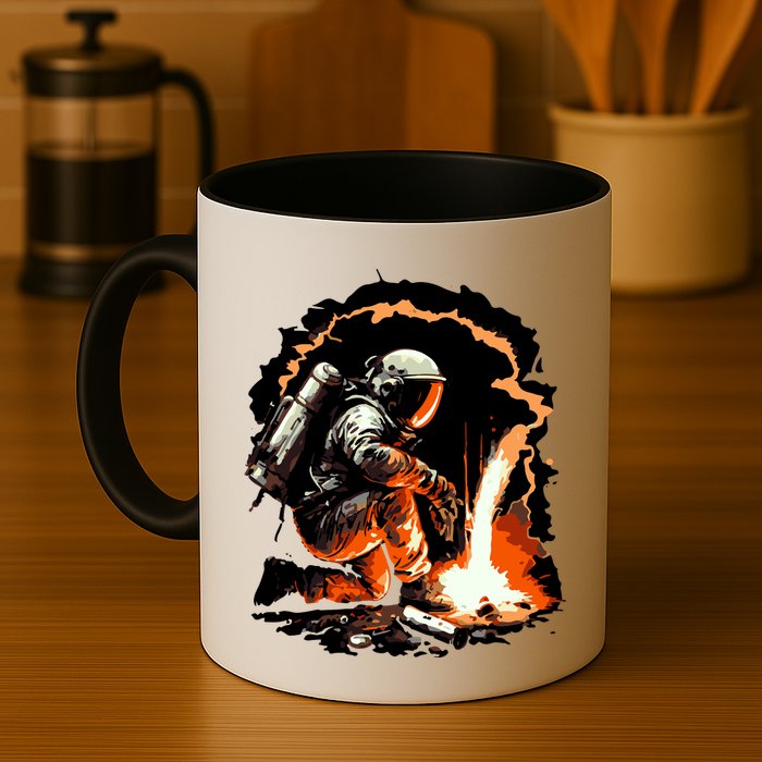 Parody Of Astronaut Becoming A Welder In Space Mug
