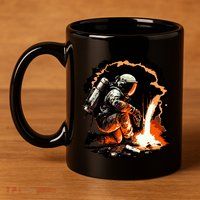 Parody Of Astronaut Becoming A Welder In Space 11oz C Handle Ceramic Mug