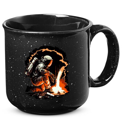 Parody Of Astronaut Becoming A Welder In Space 15oz Campfire Ceramic Mug