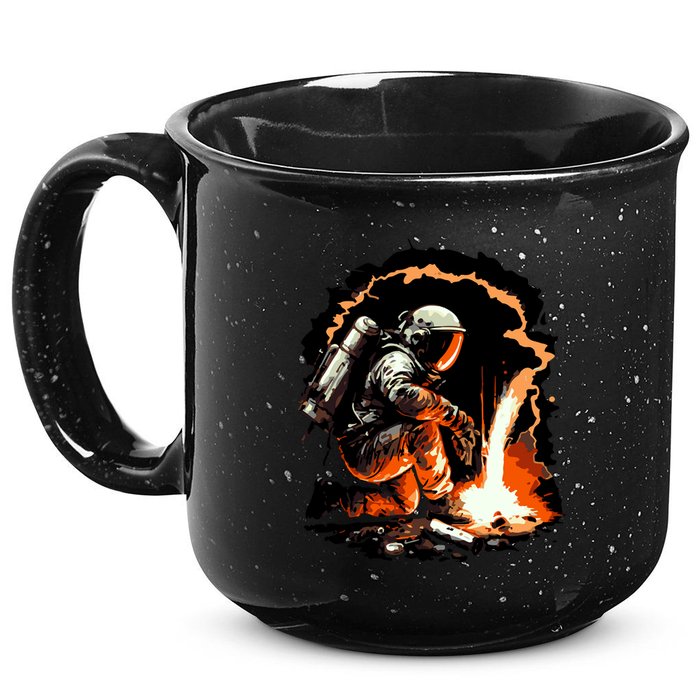 Parody Of Astronaut Becoming A Welder In Space 15oz Campfire Ceramic Mug
