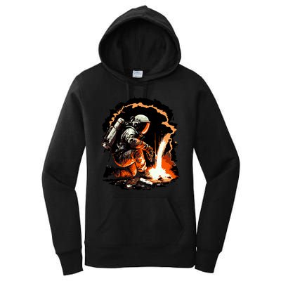 Parody Of Astronaut Becoming A Welder In Space Women's Pullover Hoodie