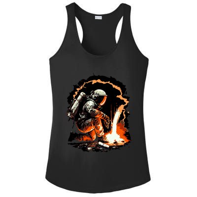 Parody Of Astronaut Becoming A Welder In Space Ladies PosiCharge Competitor Racerback Tank