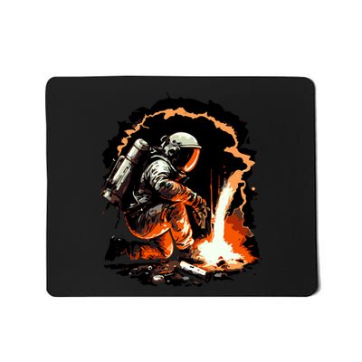 Parody Of Astronaut Becoming A Welder In Space Mousepad