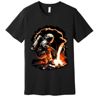 Parody Of Astronaut Becoming A Welder In Space Premium T-Shirt