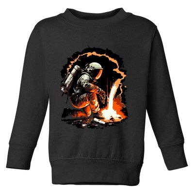 Parody Of Astronaut Becoming A Welder In Space Toddler Sweatshirt