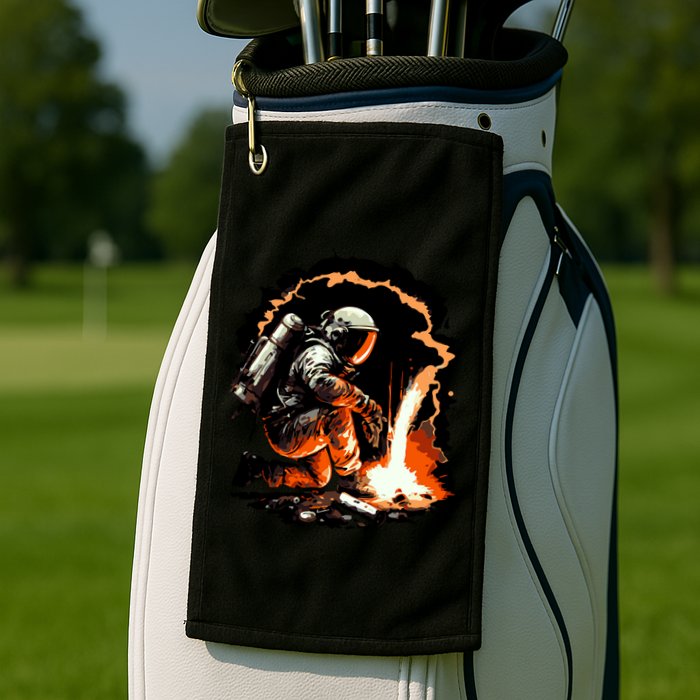 Parody Of Astronaut Becoming A Welder In Space Golf Towel