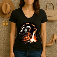 Parody Of Astronaut Becoming A Welder In Space Women's V-Neck T-Shirt