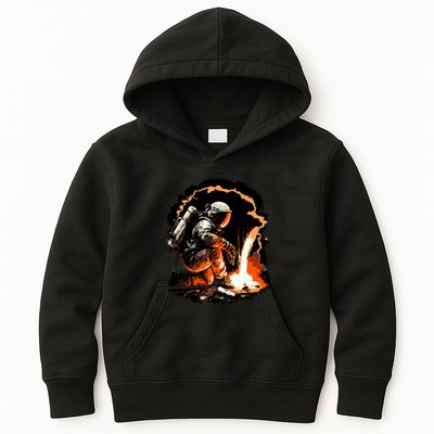 Parody Of Astronaut Becoming A Welder In Space Kids Hoodie