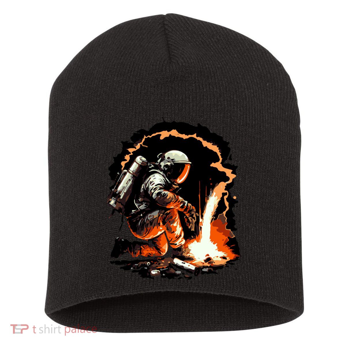 Parody Of Astronaut Becoming A Welder In Space Short Acrylic Beanie