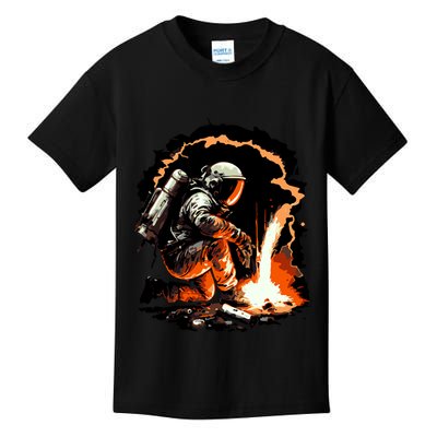 Parody Of Astronaut Becoming A Welder In Space Kids T-Shirt
