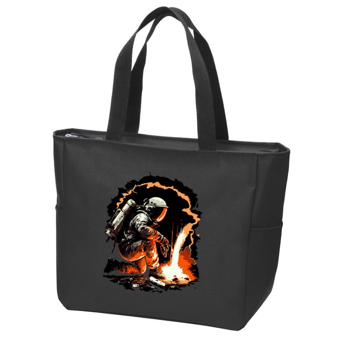 Parody Of Astronaut Becoming A Welder In Space Zip Tote Bag