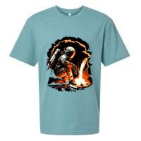 Parody Of Astronaut Becoming A Welder In Space Sueded Cloud Jersey T-Shirt