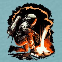 Parody Of Astronaut Becoming A Welder In Space Sueded Cloud Jersey T-Shirt