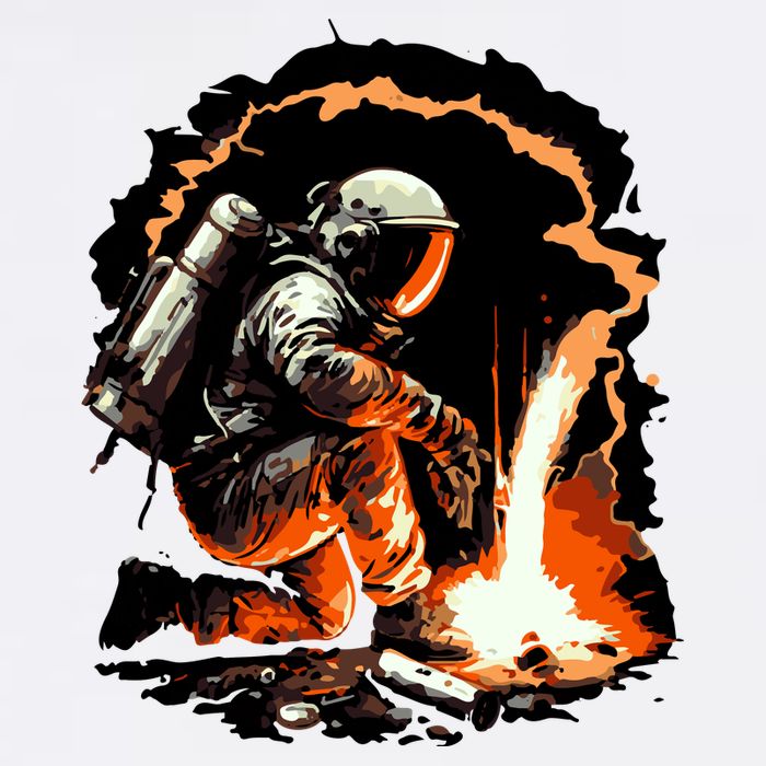 Parody Of Astronaut Becoming A Welder In Space Garment-Dyed Sweatshirt