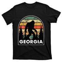 Printed on Back Georgia and a Bigfoot or a Sasquatch T-Shirt