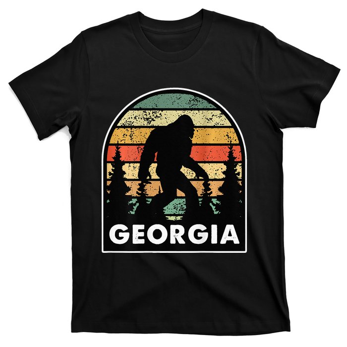 Printed on Back Georgia and a Bigfoot or a Sasquatch T-Shirt