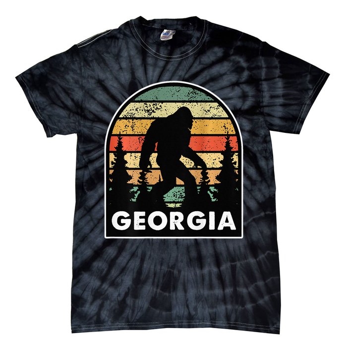 Printed on Back Georgia and a Bigfoot or a Sasquatch Tie-Dye T-Shirt