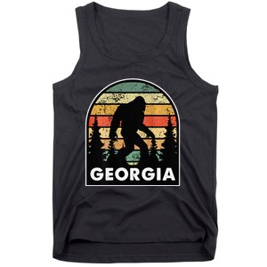 Printed on Back Georgia and a Bigfoot or a Sasquatch Tank Top