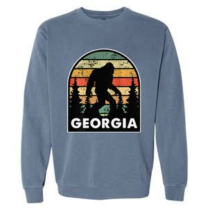 Printed on Back Georgia and a Bigfoot or a Sasquatch Garment-Dyed Sweatshirt