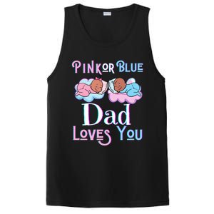 Pink Or Blue Dad Loves You Shower Gender Reveal Daddy Great Gift PosiCharge Competitor Tank