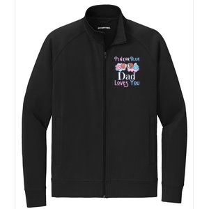 Pink Or Blue Dad Loves You Shower Gender Reveal Daddy Great Gift Stretch Full-Zip Cadet Jacket