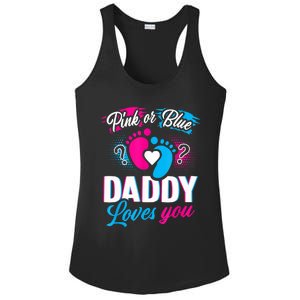 Pink Or Blue Daddy Loves You Shirt Gender Reveal Baby Gift Ladies PosiCharge Competitor Racerback Tank