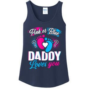 Pink Or Blue Daddy Loves You Shirt Gender Reveal Baby Gift Ladies Essential Tank