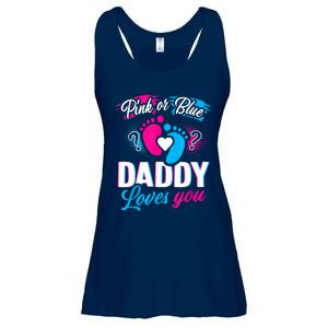 Pink Or Blue Daddy Loves You Shirt Gender Reveal Baby Gift Ladies Essential Flowy Tank