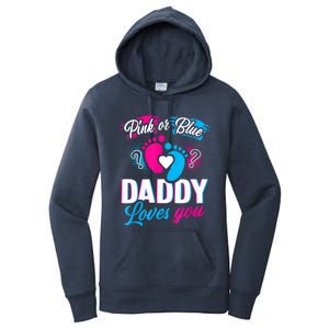 Pink Or Blue Daddy Loves You Shirt Gender Reveal Baby Gift Women's Pullover Hoodie