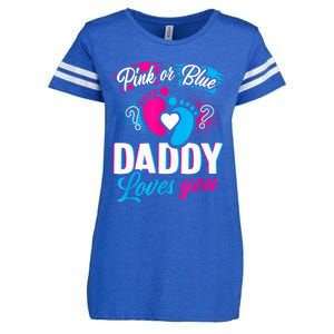 Pink Or Blue Daddy Loves You Shirt Gender Reveal Baby Gift Enza Ladies Jersey Football T-Shirt