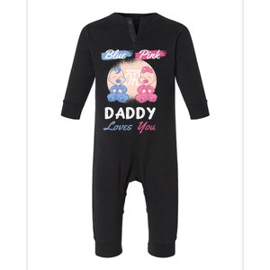 Pink Or Blue Daddy Loves You Gender Reveal Party Shower Gift Infant Fleece One Piece