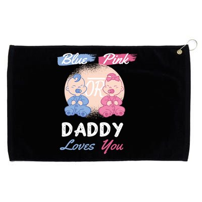 Pink Or Blue Daddy Loves You Gender Reveal Party Shower Gift Grommeted Golf Towel