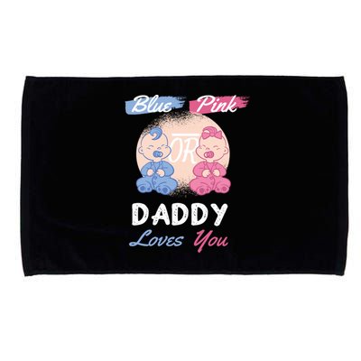 Pink Or Blue Daddy Loves You Gender Reveal Party Shower Gift Microfiber Hand Towel