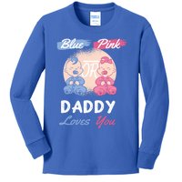 Pink Or Blue Daddy Loves You Gender Reveal Party Shower Gift Kids Long Sleeve Shirt