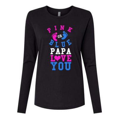 Pink Or Blue Papa Loves You Gift Gender Reveal Great Gift Womens Cotton Relaxed Long Sleeve T-Shirt