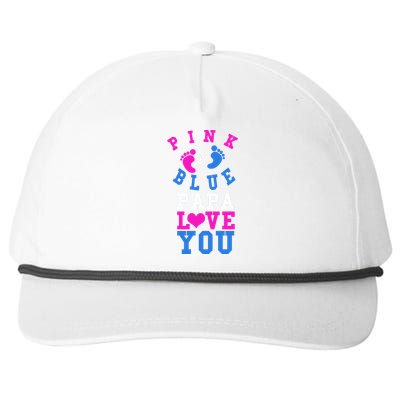 Pink Or Blue Papa Loves You Gift Gender Reveal Great Gift Snapback Five-Panel Rope Hat