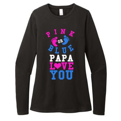 Pink Or Blue Papa Loves You Gift Gender Reveal Great Gift Womens CVC Long Sleeve Shirt