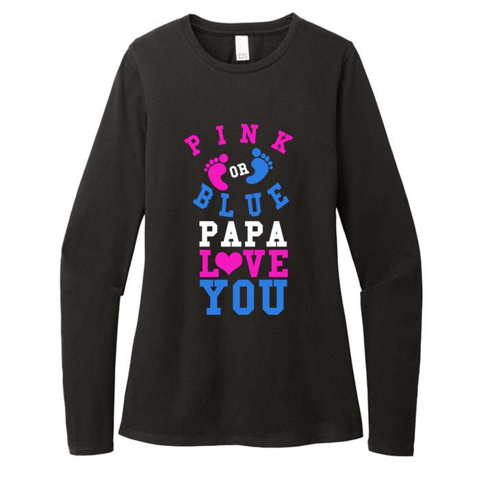 Pink Or Blue Papa Loves You Gift Gender Reveal Great Gift Womens CVC Long Sleeve Shirt