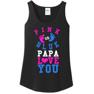 Pink Or Blue Papa Loves You Gift Gender Reveal Great Gift Ladies Essential Tank