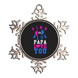 Pink Or Blue Papa Loves You Gift Gender Reveal Great Gift Metallic Star Ornament