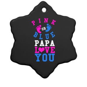 Pink Or Blue Papa Loves You Gift Gender Reveal Great Gift Ceramic Star Ornament