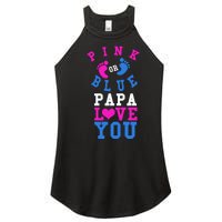 Pink Or Blue Papa Loves You Gift Gender Reveal Great Gift Women's Perfect Tri Rocker Tank