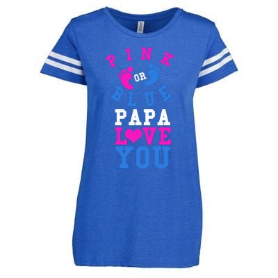 Pink Or Blue Papa Loves You Gift Gender Reveal Great Gift Enza Ladies Jersey Football T-Shirt