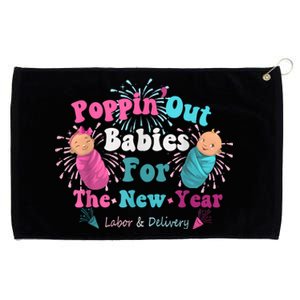 Poppin Out Babies For The New Year Labor & Delivery 2025 Grommeted Golf Towel