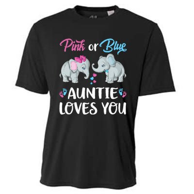 Pink Or Blue Auntie Loves You Elephants Gender Reveal Family Cooling Performance Crew T-Shirt